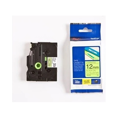 páska BROTHER TZC31 čierne písmo, fluorescenčná žltá páska Tape (12mm) (TZEC31)