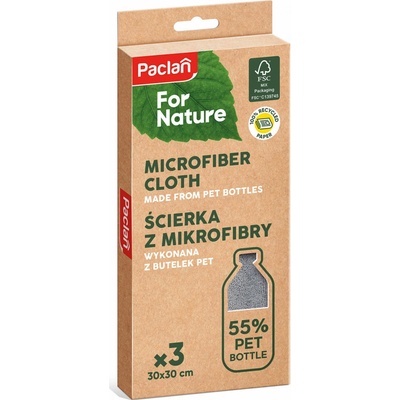Paclan For Nature Utierky z mikrovlákna z recyklovaných PET fľiaš 3 ks