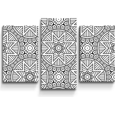 Sablio Obraz - 3-dílný Hviezdy mehendi - 75x50 cm