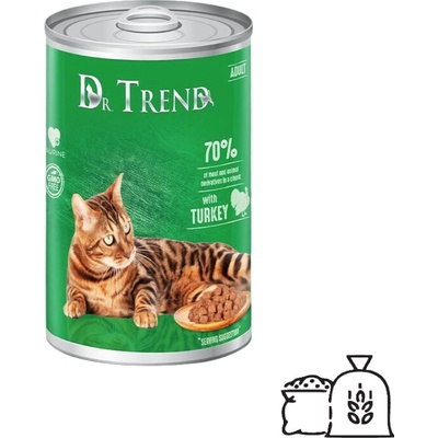 DR.TREND s morčacím mäsom v jemnej omáčke pre dospelé mačky 400 g