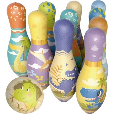 Woopie Měkké bowlingové kuželky s dinosaury sada 12 ks