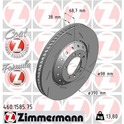 Brzdový kotúč ZIMMERMANN 460.1585.75 (460158575)