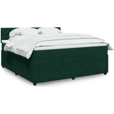 vidaXL 11461.3287815 Boxspring postel s matrací tmavě zelená samet