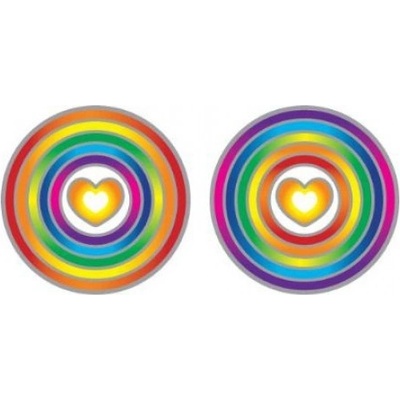 Mandala okenná nalepovacia - Dúhové srdce - 2 malé
