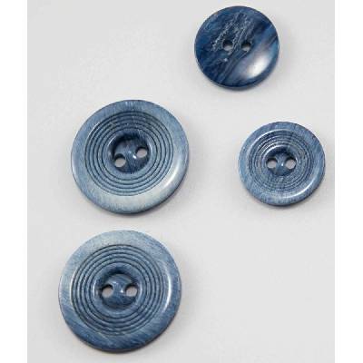 Dierkový gombík lesklý - modrý melír - priemer 2,8 cm