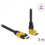 Delock Кабел Delock High Speed HDMI с прав конектор - конектор, извит на 90° нагоре, 48 Gbps