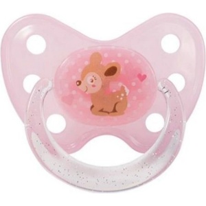 Dentistar Силиконова залъгалка с халка Dentistar Art - Размер 1, розова, асортимент (22201) - baby