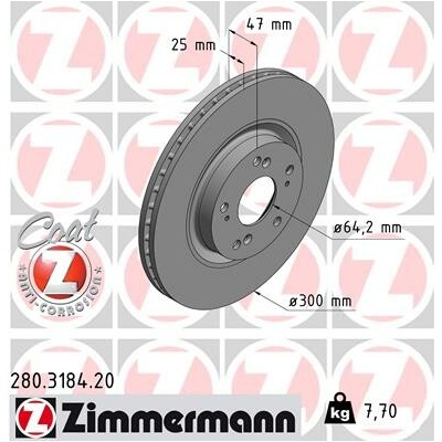 Brzdový kotúč ZIMMERMANN 280.3184.20 (280318420)
