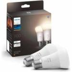 Philips White E27 LED light bulb, 1100lm, warm white, dimmable, controllable via app, compatible with Amazon Alexa (Echo, Echo Dot), pack of 2, old generation - 9290024692