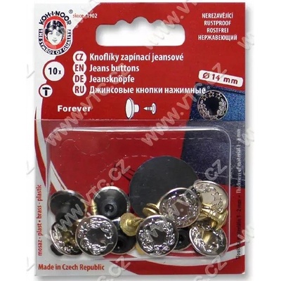 Knoflík riflový FOREVER vel. 5 (14mm) barva nikl – Sleviste.cz
