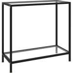 vidaXL Конзолна маса, прозрачна, 80x35x75 cм, закалено стъкло (322831)