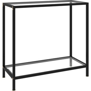 vidaXL Конзолна маса, прозрачна, 80x35x75 cм, закалено стъкло (322831)