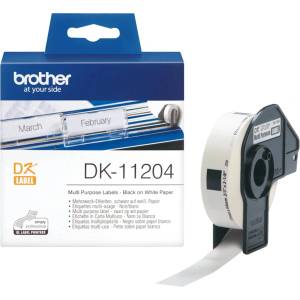 Brother етикети Brother DK-11204 - Multi Purpose Labels, 17mmx54mm, 400 labels per roll, Black on White - DK-11204 (DK-11204) - BestPC