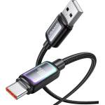 USAMS Al-Alloy U110 USB кабел за данни - Type-C, 100 W, 120 см, ЧЕРЕН (SJ817USB01)
