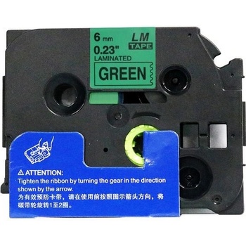 Pro Brother Съвместима лента с Brother TZ-711 / TZe-711, 6mm x 8m, черен печат / зелен фон (TZe711)