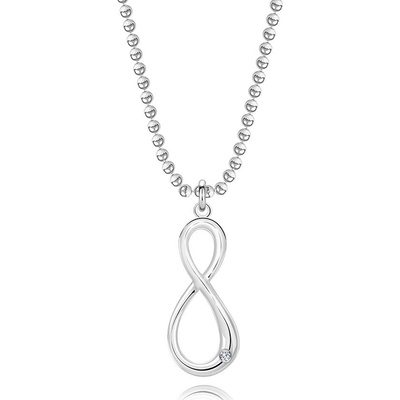 Šperky eshop Stříbrný náhrdelník diamant, armádní, symbol infinity T06.05