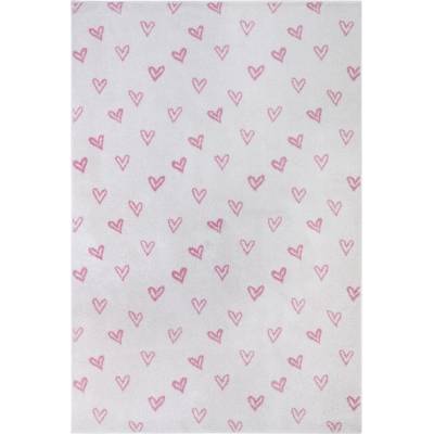 Hanse Home Розово-бял детски килим 160x235 cm Hearts - Hanse Home (105945-160x235)