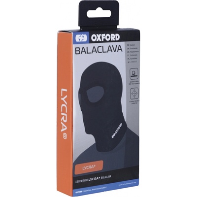Oxford s odděleným průzorem pro oči balaclava Lycra černá