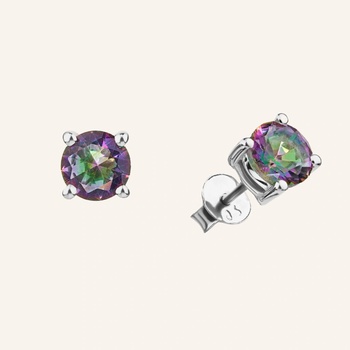 SilveAmo Strieborné náušnice s mystickým topásom Universe C1MT5000