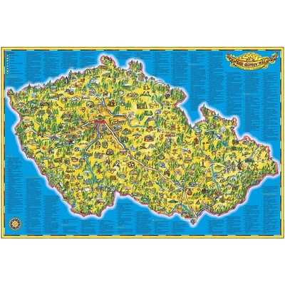 ZES Česká republika - dětská mapa 95 x 65 cm Varianta: bez rámu v tubusu, Provedení: laminovaná mapa v lištách – Sleviste.cz