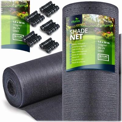 Plonos tieniaca sieť 1,5x50 m 110g/m² + 50 svoriek 454300 sivá