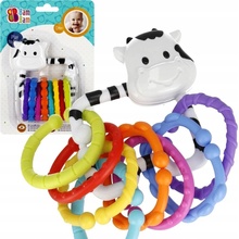 BAM BAM hrkálka 15 x 21 cm kravička s krúžkami