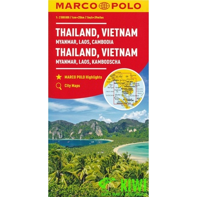 Thajsko Vietnam,Laos mapa MP