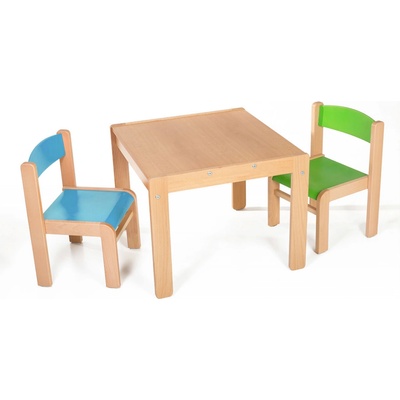 Hajdalánek Dětský stolek Lucas + židličky Luca modrá / zelená