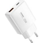 REMAX ULTRA THIN зарядно устройство USB-Type-C гнездо 20W, ултратънко, FEHÉR RP-U01-AC (RP-U01-AC)