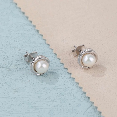 Jan Kos jewellery stříbrné náušnice s perlou MHT-2711/SP00