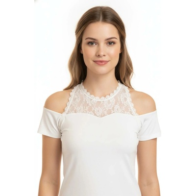 Laura Scott dámská halenka bez rukávů krajková elegantní bílá