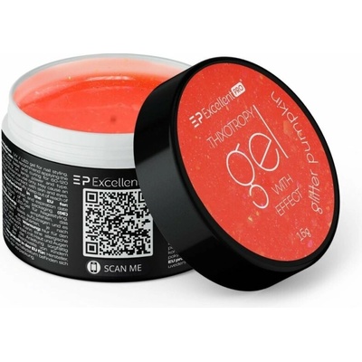 Excellent Pro Tixotropní gel na nehty s effektem Glitter Pumpkin 15g