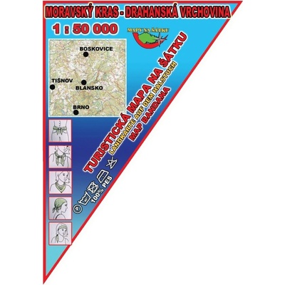 Kartografie PRAHA, a. s. Moravský kras a Drahanská vrchovina, 1 : 50 000 – mapa na šátku