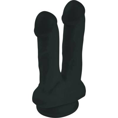 Sensual D48 Dildo s přísavkou 15 cm dvojité černé