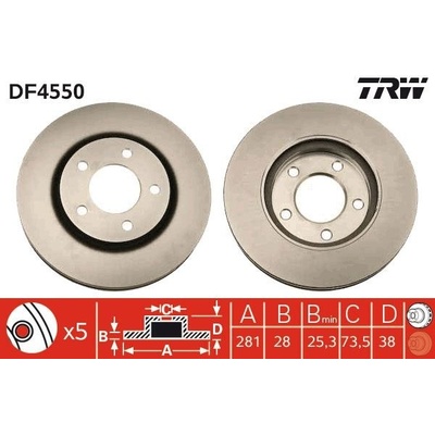 Brzdový kotúč TRW DF4550