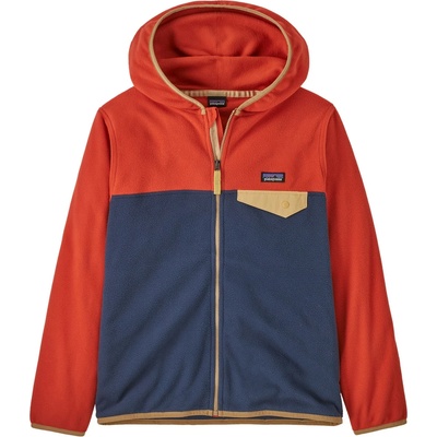 Patagonia Детско поларено яке Patagonia Kid's Micro D Snap-T Jacket Fleece jacket - New Navy with Madder Red (703-4106-0713)
