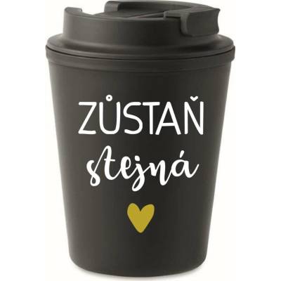 Giftela ZŮSTAŇ STEJNÁ černý termohrnek 300 ml