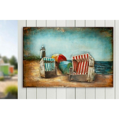 Obraz plážové křeslo GILDE Gallery Strandkorb, 80 cm