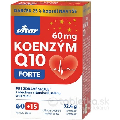 Vitar Koenzým Q10 Forte 60 mg 75 kapsúl