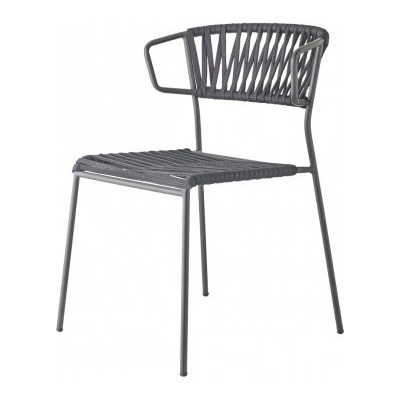 Scab Židle LISA FILÓ s područkami antracit PVC výplet SCAB N81 - antracit