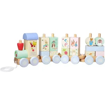 Orange Tree Toys Дървен влак за нанизване - Peter Rabbit Radish Express (OTT08270)