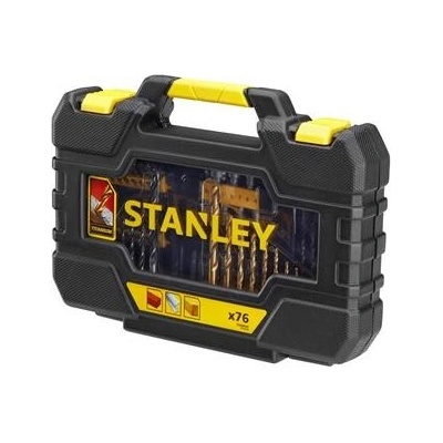 Stanley STA88544-XJ 76dílná sada vrtáků do kovu Titanium/dřeva/zdiva, šroubovací bity, magnetický držák bitů, nástrčné hlavice, záhlubník