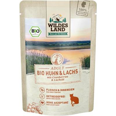Wildes Land bio kuře a losos s brusinkami 12x85 g