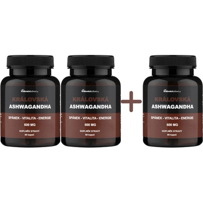 Kralovstvizdravi.cz Kráľovská Ashwagandha 600 mg extrakt z ašvagandy s 5% withanolidov 3 x 60 kapsúl