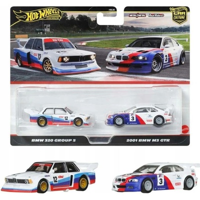 Mattel Hot Wheels Premium BMW 320 GROUP 5 a 2001 BMW M3 GTR, JBK99