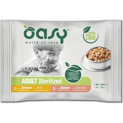 Oasy Chunks in gravy Multipack Adult Sterilized Selection 4x 85 g