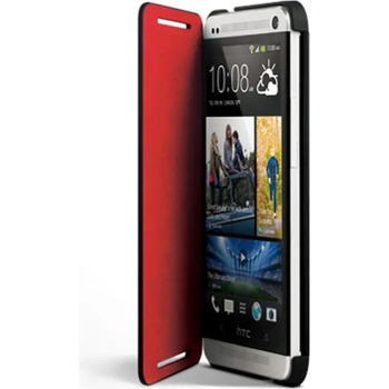 HTC Калъф за HTC ONE mini, отваряем, кожен (еко кожа), HTC Double Dip Flip, червен (HC V851)