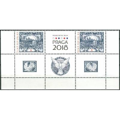 Česká pošta (2018) Pof. 963 **- Česká republika - Blok - 2 známky + 4 K - A. Mucha - Hradčany