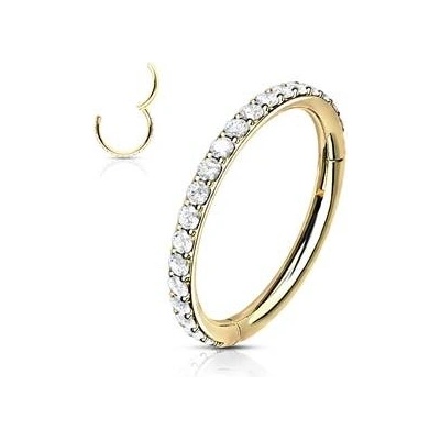 Šperky4U piercing segment kruh s kamínky K1041-GD