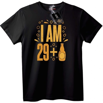 NOONEBRAND Тениска Аз съм 29 + Бира - 2XL, Black